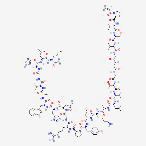L-Alanyl-L-prolyl-L-valyl-L-seryl-L-valylglycylglycylglycyl-L-threonyl-L-valyl-L-leucyl-L-alanyl-L-lysyl-L-methionyl-L-tyrosyl-L-prolyl-L-arginylglycyl-L-asparaginyl-L-histidyl-L-tryptophyl-L-alanyl-L-valylglycyl-L-histidyl-L-leucyl-L-methioninamide (CAS: 74815-57-9) - Related Chemical Product