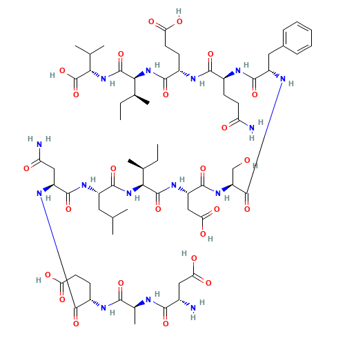 a-Aspartylalanyl-a-glutamylasparaginylleucylisoleucyl-a-aspartylserylphenylalanylglutaminyl-a-glutamylisoleucylvaline (CAS: 100111-07-7) - Chemical Structure and Molecular Formula 