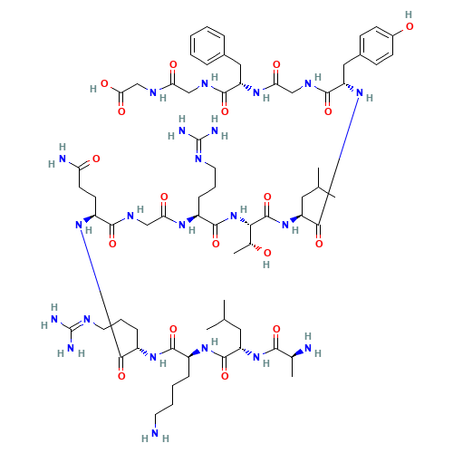 D-Alanyl-L-leucyl-L-lysyl-L-arginyl-L-glutaminylglycyl-L-arginyl-L-allothreonyl-L-leucyl-D-tyrosylglycyl-N-benzylglycylglycylglycinamide (CAS: 132996-61-3) - Related Chemical Product