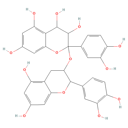 2-(3,4-Dihydroxyphenyl)-2-{[2-(3,4-dihydroxyphenyl)-5,7-dihydroxy-3,4-dihydro-2H-chromen-3-yl]oxy}chromane-3,4,5,7-tetrol (CAS: 4852-22-6) - Related Chemical Product