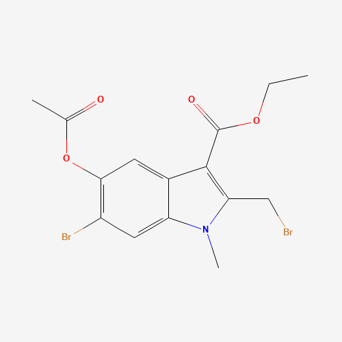 Ethyl 5-acetoxy-6-bromo-2-(bromomethyl)-1-methyl-1H-indole-3-carboxylate (CAS: 110543-98-1) - Related Chemical Product