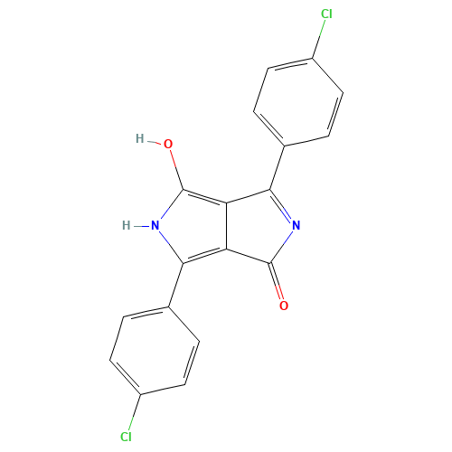3,6-Bis(4-chlorophenyl)-2,5-dihydropyrrolo[3,4-c]pyrrole-1,4-dione (CAS: 84632-65-5) - Chemical Structure and Molecular Formula 