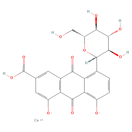 Calcium (1S)-1,5-anhydro-1-(7-carboxylato-5-hydroxy-4-oxido-9,10-dioxo-9,10-dihydro-1-anthracenyl)-D-glucitol (CAS: 113443-70-2) - Related Chemical Product