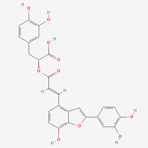 (2R)-3-(3,4-Dihydroxyphenyl)-2-({(2E)-3-[2-(3,4-dihydroxyphenyl)-7-hydroxy-1-benzofuran-4-yl]prop-2-enoyl}oxy)propanoic acid (CAS: 115841-09-3) - Related Chemical Product