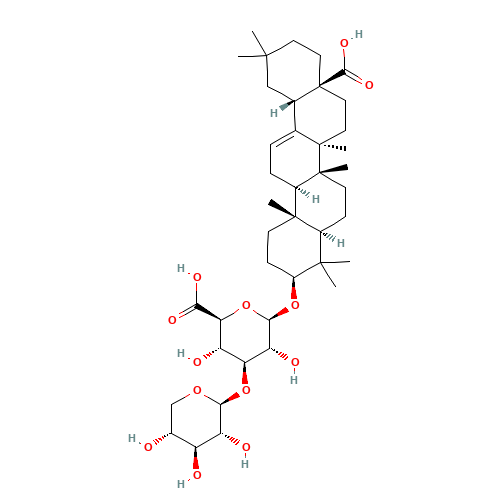 olean-12-en-28-oic acid, 3-[(3-O-b-D-xylopyranosyl-b-D-glucopyranuronosyl)oxy]-, (3b)- (CAS: 96990-18-0) - Related Chemical Product