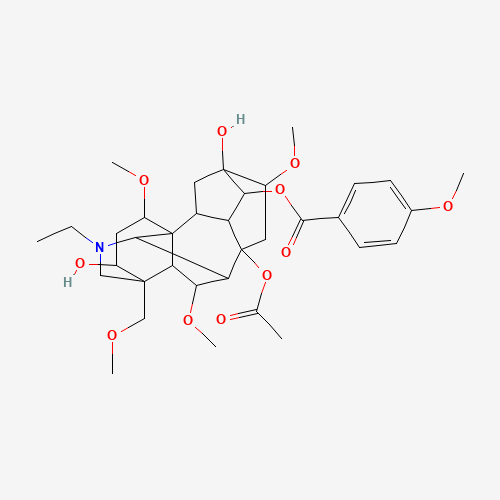 (1a,3a,6a,14a,16b)-8-Acetoxy-20-ethyl-3,13-dihydroxy-1,6,16-trimethoxy-4-(methoxymethyl)aconitan-14-yl 4-methoxybenzoate (CAS: 70578-24-4) - Related Chemical Product
