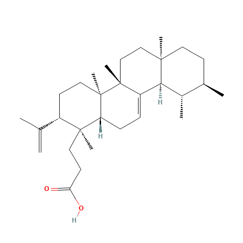 1-chrysenepropanoic acid, 1,2,3,4,4a,4b,5,6,6a,7,8,9,10,10a,12,12a-hexadecahydro-1,4a,4b,6a,9,10-hexamethyl-2-(1-methylethenyl)-, (1S,2S,4aR,4bS,6aR,9R,10S,10aR,12aR)- (CAS: 6812-81-3) - Related Chemical Product