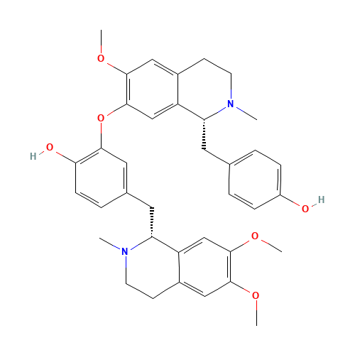 4-{[(1R)-6,7-Dimethoxy-2-methyl-1,2,3,4-tetrahydroisoquinolin-1-yl]methyl}-2-{[(1R)-1-(4-hydroxybenzyl)-6-methoxy-2-methyl-1,2,3,4-tetrahydroisoquinolin-7-yl]oxy}phenol (CAS: 2586-96-1) - Related Chemical Product