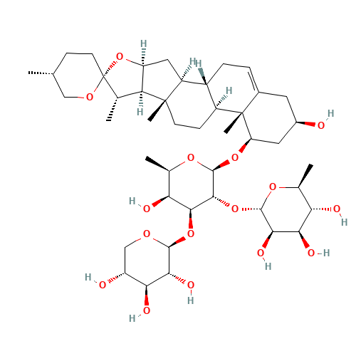 b-D-Xylopyranosyl 6-deoxy-a-L-mannopyranosyl-(1->2)-6-deoxy-1-C-[(8ξ,9ξ,14ξ,22ξ,25R)-3-hydroxyspirost-5-en-1-yl]-b-D-gulopyranoside (CAS: 41753-55-3) - Related Chemical Product