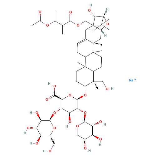 Escin monosodium salt (CAS: 20977-05-3) - Chemical Structure and Molecular Formula 