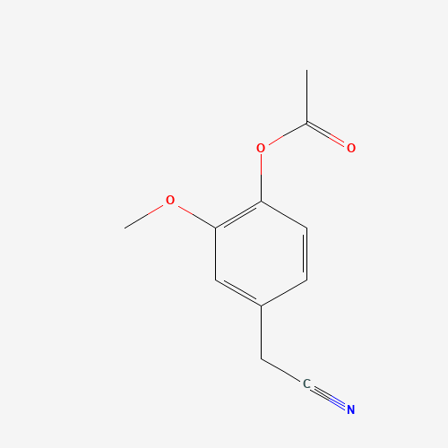 4-(Cyanomethyl)-2-methoxyphenyl acetate (CAS: 5438-51-7) - Chemical Structure and Molecular Formula 