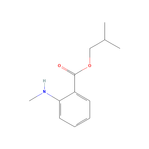 Isobutyl N-methylanthranilate (CAS: 65505-24-0) - Chemical Structure and Molecular Formula 