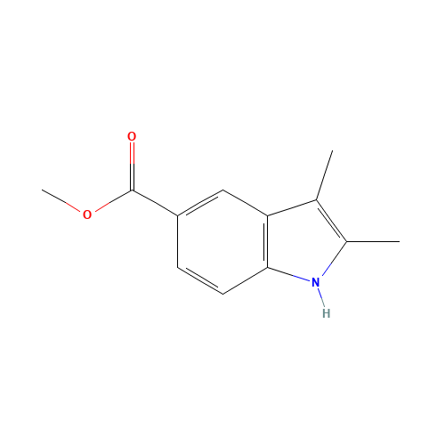 Methyl 2,3-dimethyl-1H-indole-5-carboxylate (CAS: 21987-27-9) - Chemical Structure and Molecular Formula 