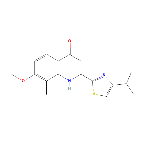 2-(4-Isopropyl-1,3-thiazol-2-yl)-7-methoxy-8-methylchinolin-4-ol (CAS: 923289-21-8) - Related Chemical Product