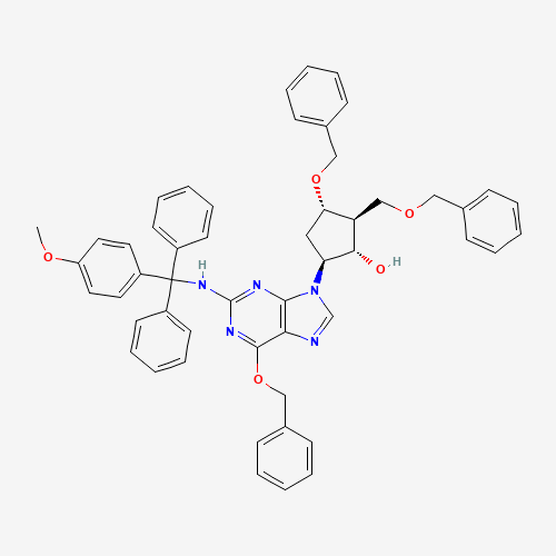 (2R,3S,5S)-3-(Benzyloxy)-5-[6-(benzyloxy)-2-{[(4-methoxyphenyl)(diphenyl)methyl]amino}-9H-purin-9-yl]-2-[(benzyloxy)methyl]cyclopentanol (CAS: 142217-78-5) - Related Chemical Product