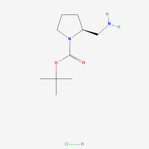 2-Methyl-2-propanyl (2S)-2-(aminomethyl)-1-pyrrolidinecarboxylate hydrochloride (1:1) (CAS: 1190890-11-9) - Related Chemical Product