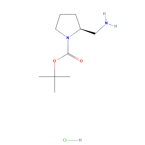 2-Methyl-2-propanyl (2S)-2-(aminomethyl)-1-pyrrolidinecarboxylate hydrochloride (1:1) (CAS: 1190890-11-9) - Related Chemical Product