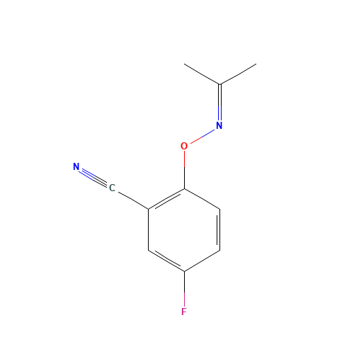 5-Fluoro-2-[(isopropylideneamino)oxy]benzonitrile (CAS: 868271-04-9) - Chemical Structure and Molecular Formula 