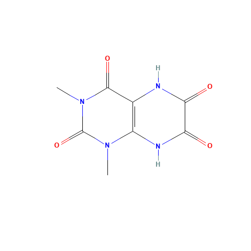 1,3-Dimethyl-5,8-dihydro-2,4,6,7(1H,3H)-pteridinetetrone (CAS: 5426-44-8) - Chemical Structure and Molecular Formula 