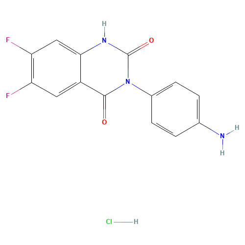 3-(4-Aminophenyl)-6,7-difluoro-2,4(1H,3H)-quinazolinedione hydrochloride (1:1) (CAS: 936500-99-1) - Related Chemical Product