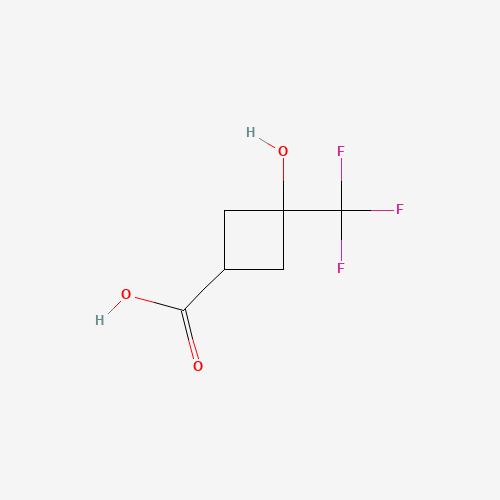 3-hydroxy-3-(trifluoromethyl)cyclobutanecarboxylic acid (CAS: 1163729-49-4) - Chemical Structure and Molecular Formula 