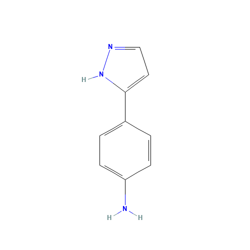 4-(1H-Pyrazol-5-yl)aniline (CAS: 89260-45-7) - Chemical Structure and Molecular Formula 