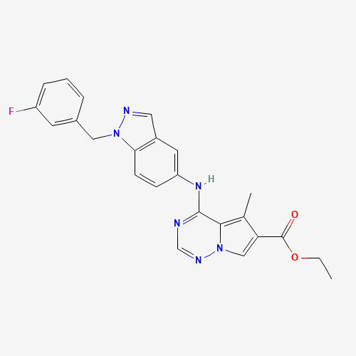 Ethyl4-(1-(3-fluorobenzyl)-1H-indazol-5-ylamino)-5-methylpyrrolo[1,2-F][1,2,4]triazine-6-carboxylat (CAS: 856667-79-3) - Related Chemical Product