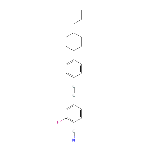 BENZONITRILE,2-FLUORO-4-[[4-(4-PROPYLCYCLOHEXYL)PHENYL]ETHYNYL]-,TRANS- (CAS: 141743-43-3) - Chemical Structure and Molecular Formula 