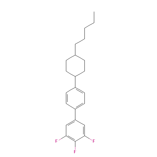 3,4,5-Trifluoro-4'-(trans-4-pentylcyclohexyl)biphenyl (CAS: 137019-95-5) - Chemical Structure and Molecular Formula 