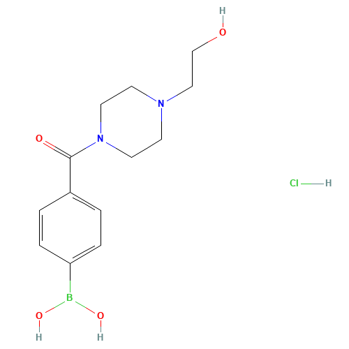 (4-{[4-(2-Hydroxyethyl)-1-piperazinyl]carbonyl}phenyl)boronic acid hydrochloride (1:1) (CAS: 913835-44-6) - Related Chemical Product