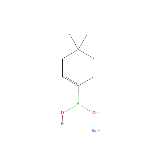 Sodium hydrogen (4,4-dimethyl-1,5-cyclohexadien-1-yl)boronate (CAS: 871329-70-3) - Chemical Structure and Molecular Formula 