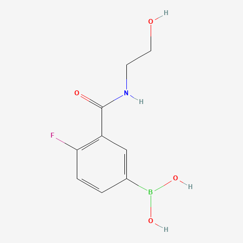 {4-Fluoro-3-[(2-hydroxyethyl)carbamoyl]phenyl}boronic acid (CAS: 874219-25-7) - Chemical Structure and Molecular Formula 
