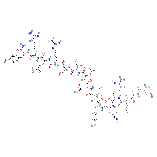 H-SER-ALA-LEU-ARG-HIS-TYR-ILE-ASN-LEU-ILE-THR-ARG-GLN-ARG-TYR-NH2 (CAS: 119019-65-7) - Related Chemical Product