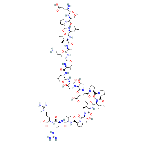 H-GLU-SER-PRO-LEU-ILE-ALA-LYS-VAL-LEU-THR-THR-GLU-PRO-PRO-ILE-ILE-THR-PRO-VAL-ARG-ARG-OH (CAS: 137314-60-4) - Chemical Structure and Molecular Formula 