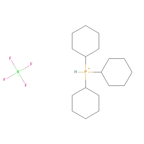Tricyclohexylphosphonium tetrafluoroborate (CAS: 58656-04-5) - Chemical Structure and Molecular Formula 