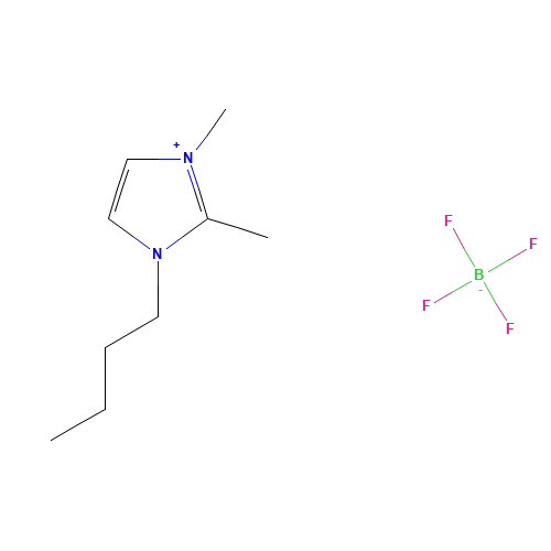 1-Butyl-2,3-dimethyl-1H-imidazol-3-ium tetrafluoroborate (CAS: 402846-78-0) - Chemical Structure and Molecular Formula 