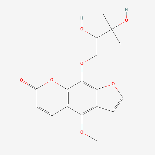 9-(2,3-Dihydroxy-3-methylbutoxy)-4-methoxy-7H-furo[3,2-g]chromen-7-one (CAS: 19573-01-4) - Related Chemical Product
