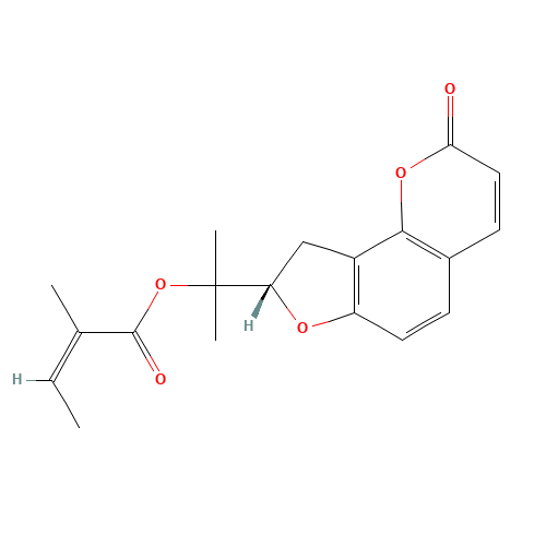 2-[(8S)-2-Oxo-8,9-dihydro-2H-furo[2,3-h]chromen-8-yl]-2-propanyl (2Z)-2-methyl-2-butenoate (CAS: 5058-13-9) - Related Chemical Product