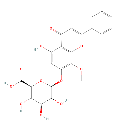 5-Hydroxy-8-methoxy-4-oxo-2-phenyl-4H-chromen-7-yl b-D-glucopyranosiduronic acid (CAS: 51059-44-0) - Related Chemical Product