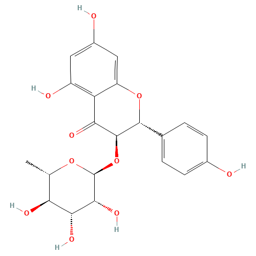 (2R,3R)-5,7-Dihydroxy-2-(4-hydroxyphenyl)-4-oxo-3,4-dihydro-2H-chromen-3-yl 6-deoxy-a-L-mannopyranoside (CAS: 572-31-6) - Related Chemical Product