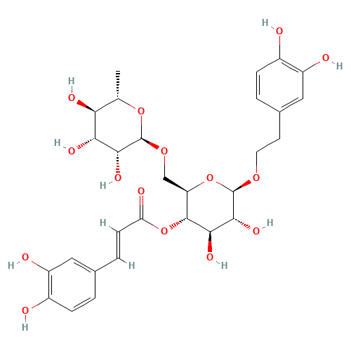 2-(3,4-Dihydroxyphenyl)ethyl 6-O-(6-deoxy-a-L-mannopyranosyl)-4-O-[(2E)-3-(3,4-dihydroxyphenyl)-2-propenoyl]-b-D-glucopyranoside (CAS: 79916-77-1) - Related Chemical Product