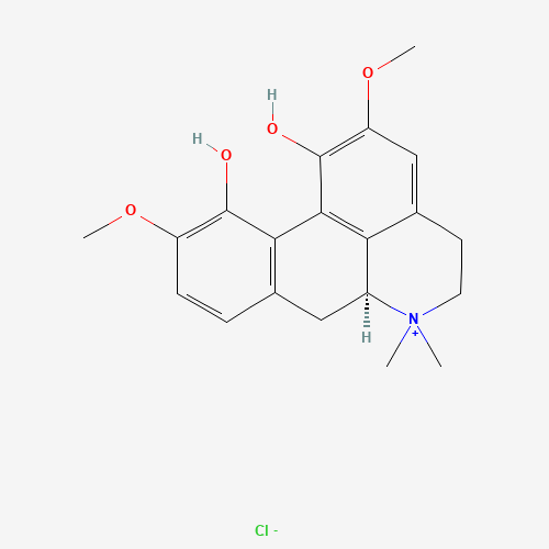 1,11-Dihydroxy-2,10-dimethoxy-6,6-dimethyl-5,6,6a,7-tetrahydro-4H-dibenzo[de,g]quinolinium (CAS: 6681-18-1) - Related Chemical Product