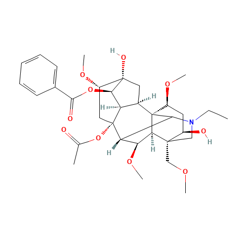 8-Acetoxy-20-ethyl-3,13-dihydroxy-1,6,16-trimethoxy-4-(methoxymethyl)aconitan-14-yl benzoate (CAS: 4491-19-4) - Related Chemical Product