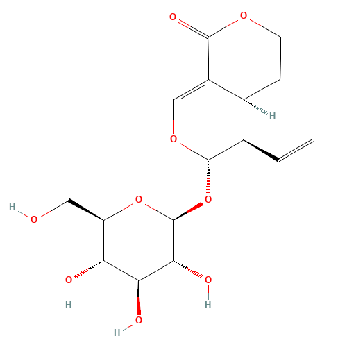 (4aS,5R,6S)-1-Oxo-5-vinyl-4,4a,5,6-tetrahydro-1H,3H-pyrano[3,4-c]pyran-6-yl b-D-glucopyranoside, Sweroside (CAS: 14215-86-2) - Related Chemical Product