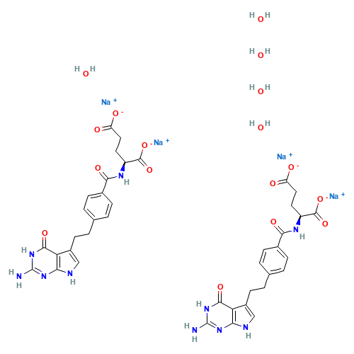 Sodium (2S)-2-({4-[2-(2-amino-4-oxo-4,7-dihydro-1H-pyrrolo[2,3-d]pyrimidin-5-yl)ethyl]benzoyl}amino)pentanedioate hydrate (2:1:1) (CAS: 357166-30-4) - Related Chemical Product