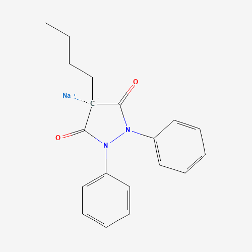 4-Butyl-1,2-diphenyl-3,5-pyrazolidinedione (CAS: 129-18-0) - Chemical Structure and Molecular Formula 