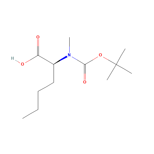 N-Methyl-N-{[(2-methyl-2-propanyl)oxy]carbonyl}-L-norleucine (CAS: 117903-25-0) - Chemical Structure and Molecular Formula 