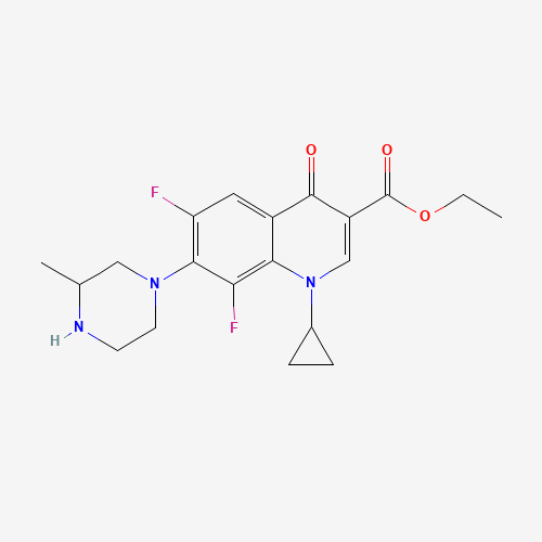 3-Quinolinecarboxylic acid, 1-cyclopropyl-6,8-difluoro-1,4-dihydro-7-(3-Methyl-1-piperazinyl)-4-oxo-, ethyl ester (CAS: 103460-87-3) - Related Chemical Product