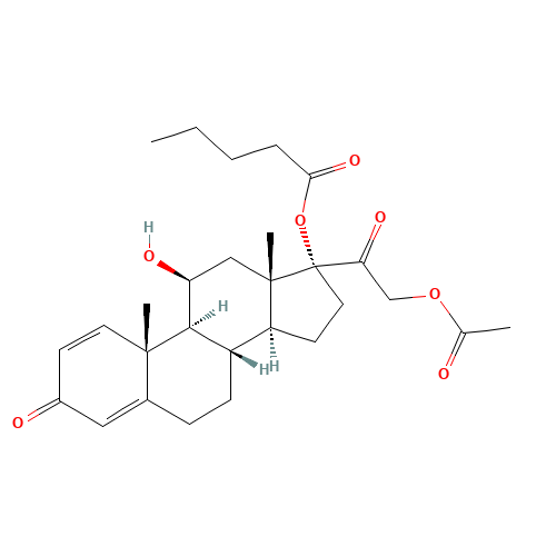 (11b)-21-Acetoxy-11-hydroxy-3,20-dioxopregna-1,4-dien-17-yl valerate (CAS: 72064-79-0) - Related Chemical Product