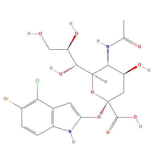 5-BROMO-4-CHLOROINDOL-3-YL-5-ACETAMIDO-3,5-DIDEOXY-ALPHA-D-GLYCERO-D-GALACTO 2-NONULOPYRANOSIDONIC ACID AMMONIUM (CAS: 265979-52-0) - Related Chemical Product